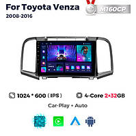 Штатна магнітола Toyota Venza (AV10) (2008-2016) M160 (2/32 Гб), HD (1024x600) GPS CarPlay