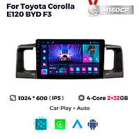 Штатна магнітола Toyota Corolla (E120) (2000-2004) M160 (2/32 Гб), HD (1024x600) GPS CarPlay