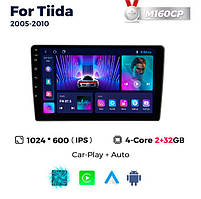 Штатна магнітола Nissan Tiida (Versa, C11) (2004-2011) M160 (2/32 Гб), HD (1024x600) GPS CarPlay