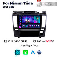 Штатна магнітола Nissan Tiida (Versa, C11) (2005-2010) M150 (2/32 Гб), HD (1024x600) GPS