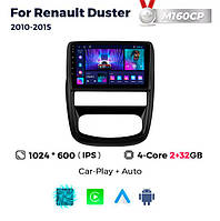 Штатна магнітола Renault Duster (2010-2015) M160 (2/32 Гб), HD (1024x600) GPS CarPlay