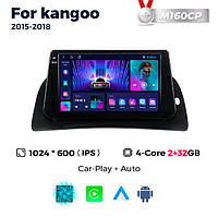 Штатна магнітола Renault Kangoo (2013-2021) M160 (2/32 Гб), HD (1024x600) GPS CarPlay