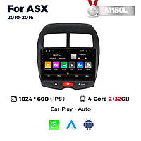 Штатна магнітола Mitsubishi ASX (2010-2016) M150 (2/32 Гб), HD (1024x600) GPS CarPlay