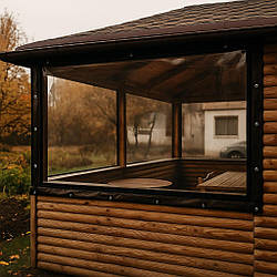 М'яке ПВХ вікно для альтанки 1,5х2 м, м'яке ПВХ вікно на терасу, гнучке ПВХ вікно для альтанки -UKMarket-