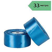 Стрічка атласна 4 см (33 м) блакитна