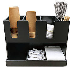 Барний органайзер для стаканів та кришок (38х14х25 см) чорний, Вертикаль №3