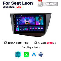 Штатна магнітола Seat Leon (2005-2012) M160 (2/32 Гб), HD (1024x600) GPS CarPlay