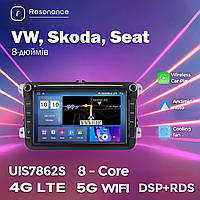 Штатна магнітола Volkswagen, Skoda, Seat. 8", M100 (1/32 Гб), HD (1280x720) QLED, GPS