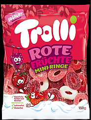 Желейні цукерки Red Fruits Minirings 100г*30шт ТМ Trolli