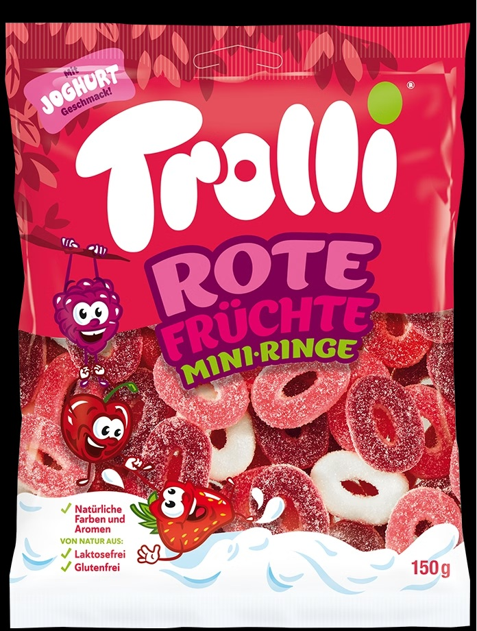 Желейні цукерки Red Fruits Minirings 100г*30шт ТМ Trolli, фото 1