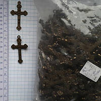 Метал. підвіска "Крест" бронза, 300 шт. в уп.