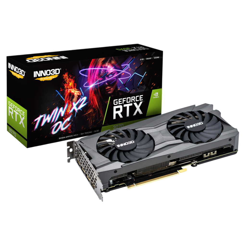 Відеокарта GeForce RTX 3070 8GB Inno3D Twin X2 OC (N30702-08D6X-171032LH) Б/В