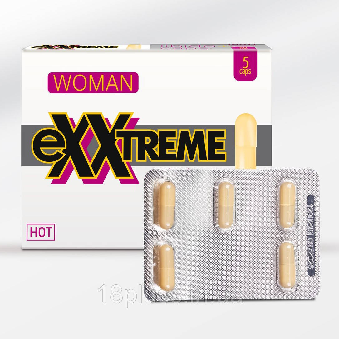 Капсули для жінок для підтримки жіночої енергії та бажання HOT eXXtreme Woman, 5 шт. 🌸, фото 1