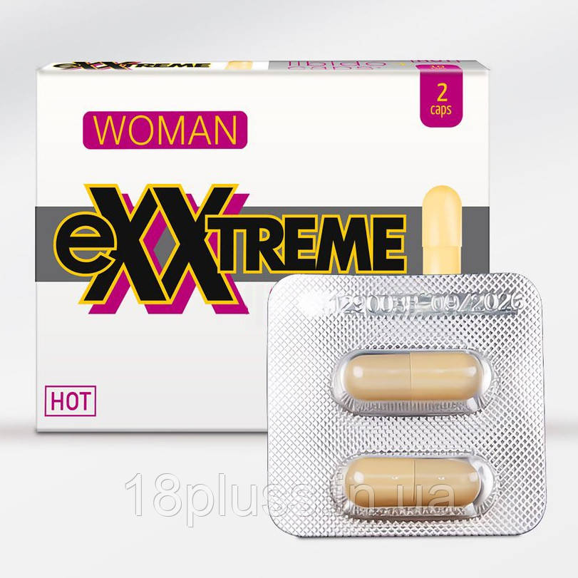 Капсули для жінок для підтримки жіночої енергії та бажання HOT eXXtreme Woman, 2 шт. 🌸, фото 1