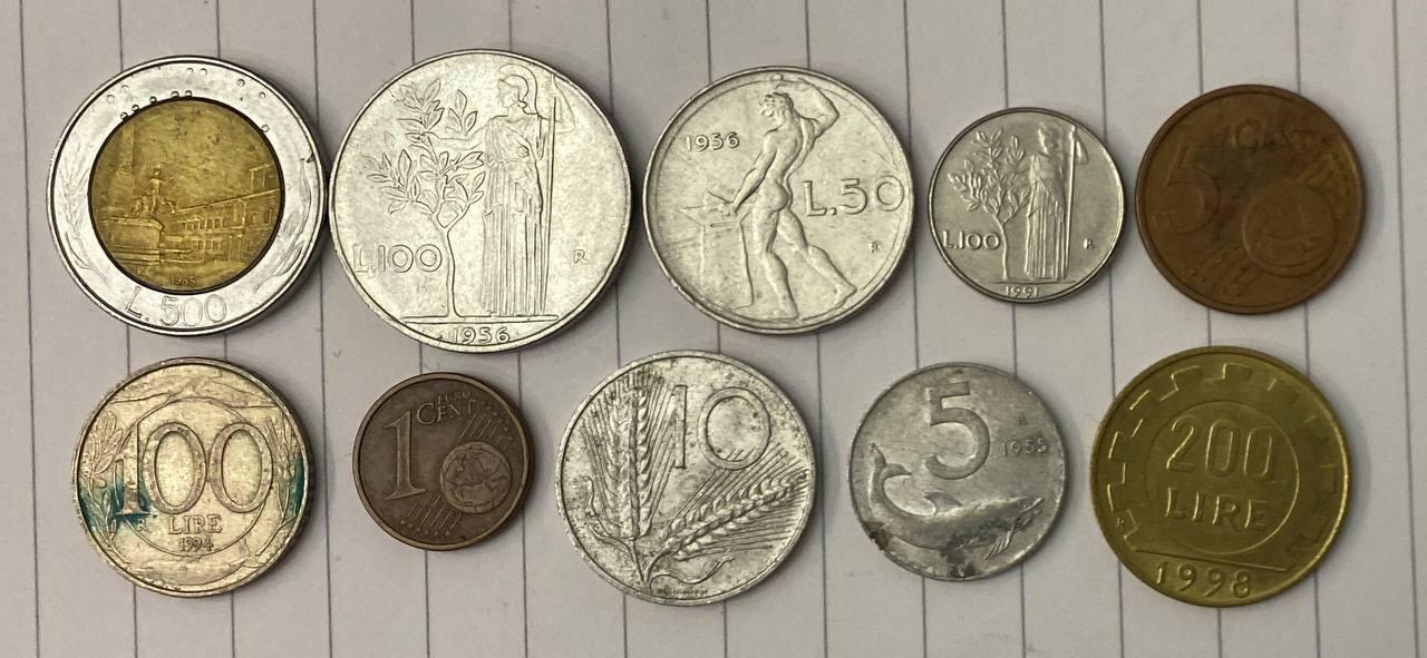Набір Монет Італії 10 шт., фото 1
