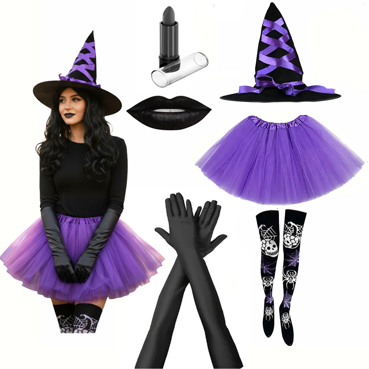 Костюм відьми на Гелловін. Жіночий костюм Відьма повний образ, фото 1