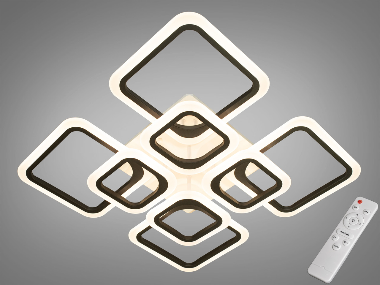 Світлодіодні люстри в зал Diasha A8060/4+4BK dimmer-2.4G, фото 1