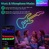 Kangtaixin 3.3FT/1M Світлодіодні неонові мотузкові світильники, RGB LED Strip Lights Керування застосунком, синхронізація музики, фото 2