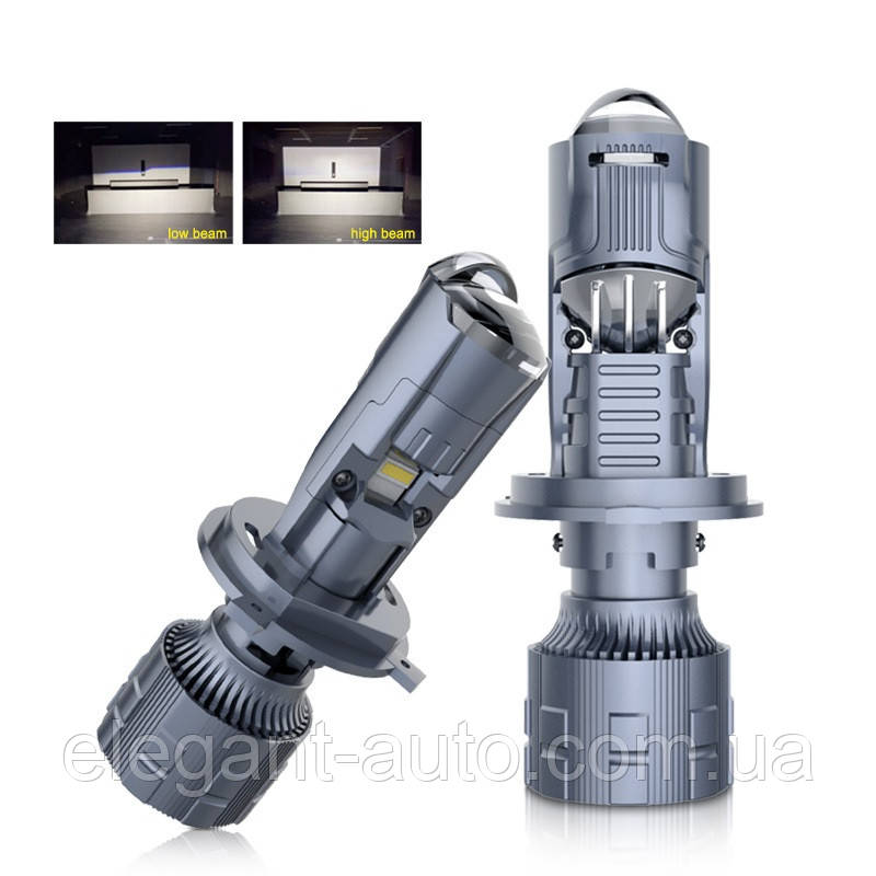 Лампа LED  Міні Лінзи H4 D25мм  70/100w 8000/11000Lm 6500K 3570+1860*2 Chip Matrix 12V "M01M"