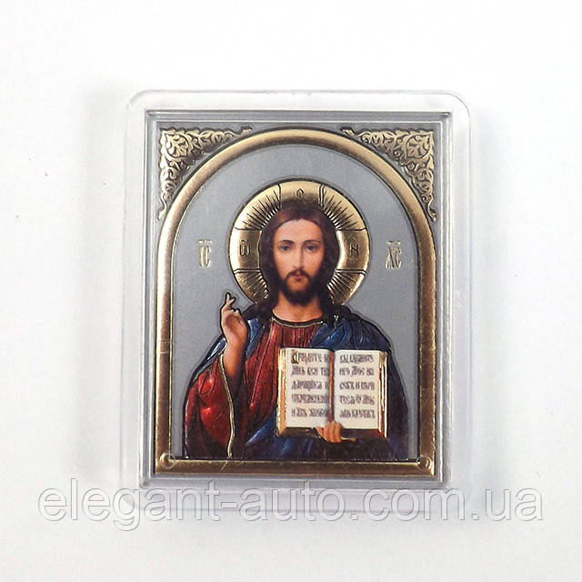 Ікона оберіг на скотчі+підставка образ Небесного Царя (4,6*5,3см)