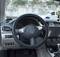 Чохол на кермо універсальний Ø 36-40 см №928 (ВЕЛОПОКРИШКА) силіконовий/чорний/ширина 90мм