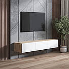 Тумба під ТВ підвісна 180 см у спальню Тумба підвісна під телевізор на три дверцята з ламінованого ДСП, фото 8