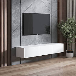 Тумба під ТВ підвісна 180 см у спальню Тумба підвісна під телевізор на три дверцята з ламінованого ДСП