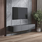 Тумба під ТВ підвісна 180 см у спальню Тумба підвісна під телевізор на три дверцята з ламінованого ДСП, фото 6