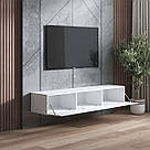 Тумба під ТВ підвісна 180 см у спальню Тумба підвісна під телевізор на три дверцята з ламінованого ДСП, фото 2