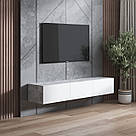 Тумба під ТВ підвісна 180 см у спальню Тумба підвісна під телевізор на три дверцята з ламінованого ДСП, фото 7