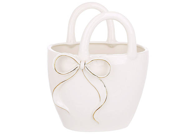 Ваза порцелянова у формі Сумочки з бантом 117.5*14*21см., (747-030), фото 1