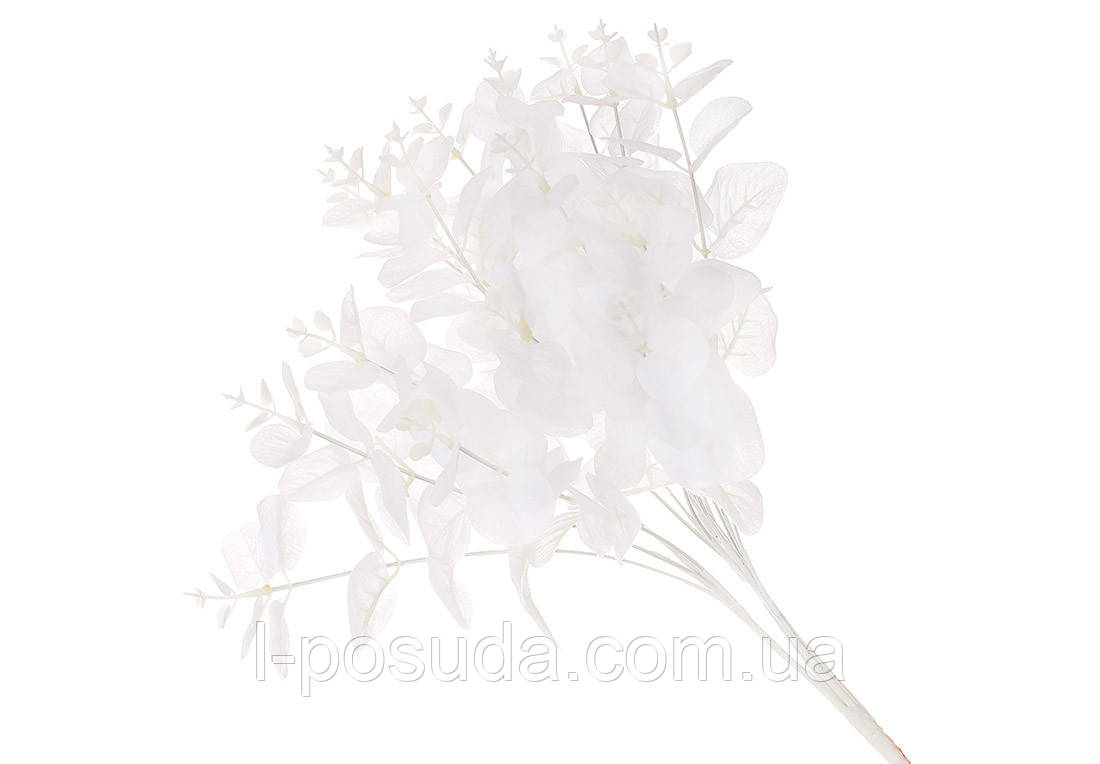 Білий декоративний евкаліпт 47 см, букет з 4 гілок, фото 1