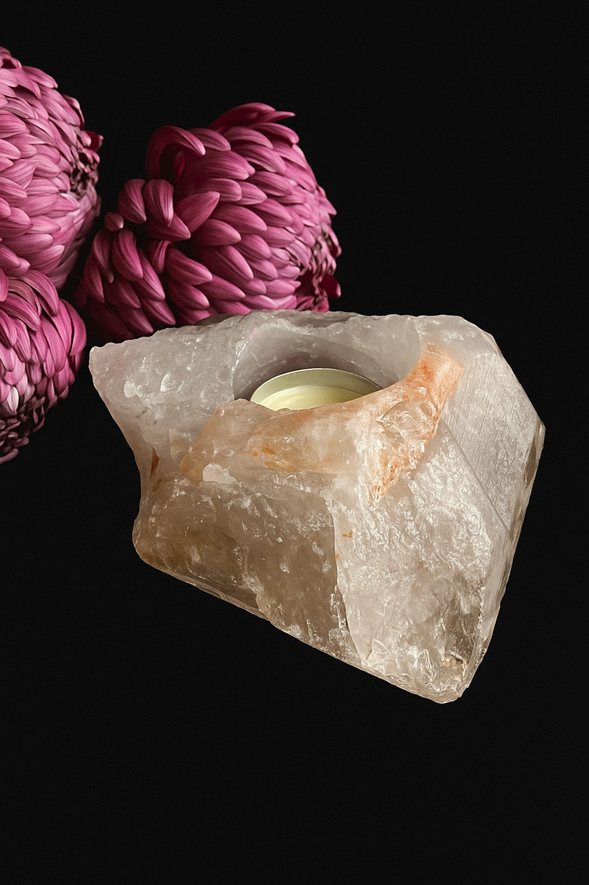 Підсвічник з гірського кришталю необробленого натуральний гірський кришталь. Німеччина, фото 1