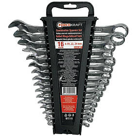 Набір комбінованих ключів 16 предметів (6-19,22,24 мм) FORCEKRAFT FK-5161MP