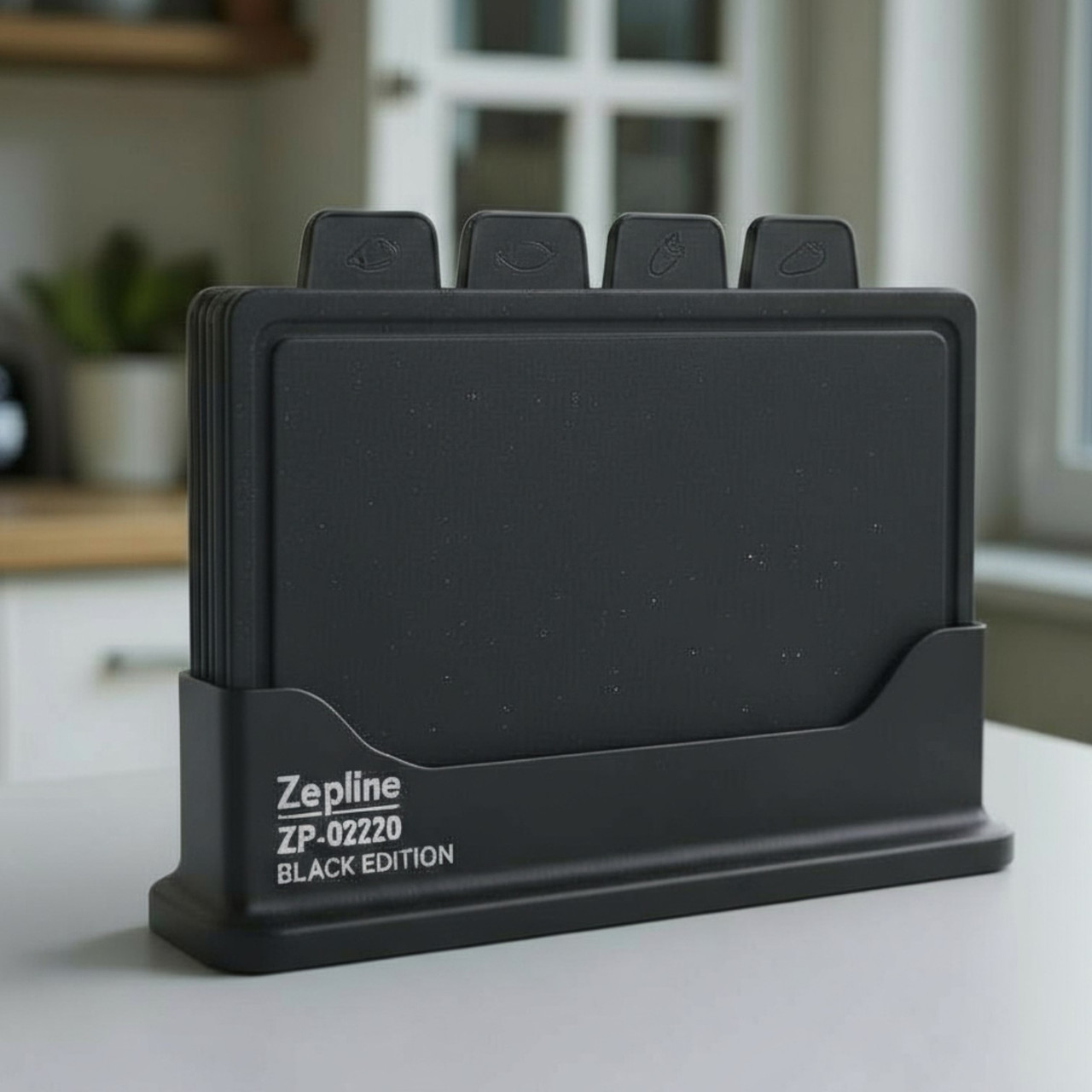 Кухонний набір дощечок двухсторонні для нарізки овочів, фруктів, мяса з підставкою 5 в 1 розділочні досточки, фото 1