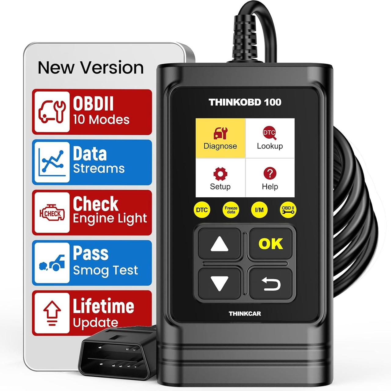 Зчитувач кодів THINKCAR OBD100 OBD2, універсальний автомобільний сканер OBD2 зчитувач несправностей двигуна OBD2/EOBD, фото 1