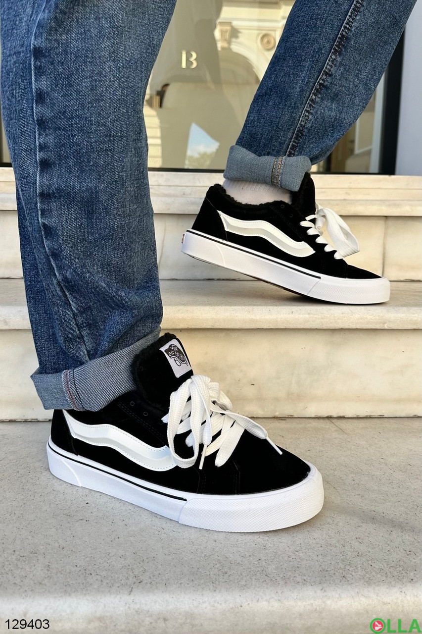 Зимові Кеди Кросівки сти лі Vans Knu Skool Imran Potato чорні, фото 1