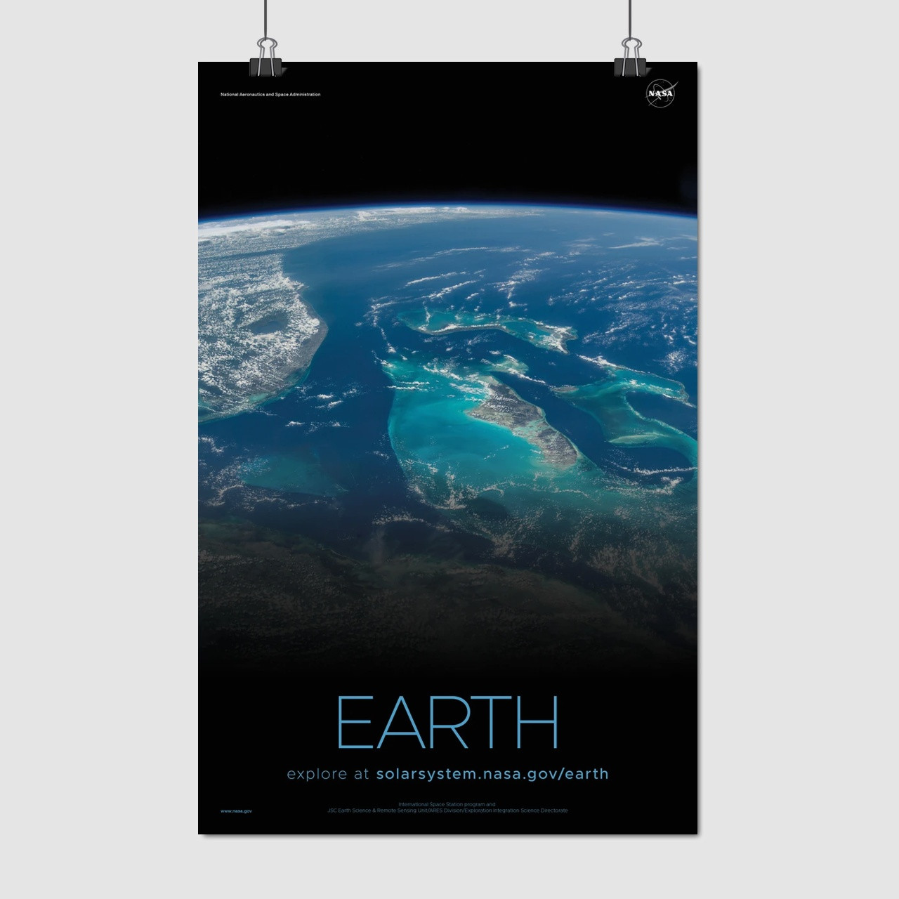 Плакат "Земля, Earth, NASA poster", 60×39см