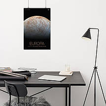 Плакат "Європа, супутник Юпітера, Europa, NASA poster", 60×39см, фото 4