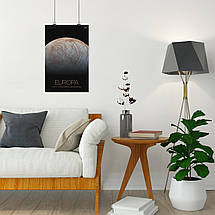 Плакат "Європа, супутник Юпітера, Europa, NASA poster", 60×39см, фото 5