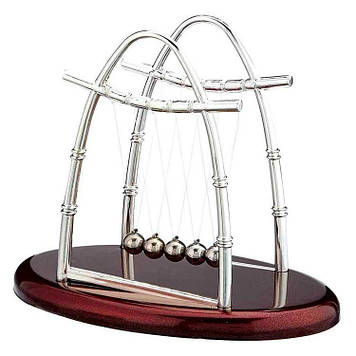 Маятник No Brand Кулі Ньютона антистрес інерційні 27х24х16 см Коричнево-сріблястий (DN19371)