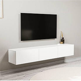 Тумба під телевізор підвісна тридверна з ламінованого ДСП 180 см Довгі тумби під тв у вітальню