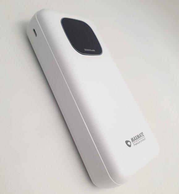 Повербанк Maxmate 20000 mAh 4в1 зі швидким заряджанням 2 USB Type-C 2.1 A 5W MMP-20C білий, фото 1