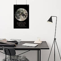 Плакат "Місяць, супутник Землі, Moon, NASA poster", 60×39см, фото 4