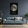 Плакат "Місяць, супутник Землі, Moon, NASA poster", 60×39см, фото 8