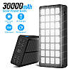 УМБ Power Bank Solar 30000 mAh + ліхтарик із сонячною панеллю PS-900 Вологозахищений Чорний (PS-90030), фото 2