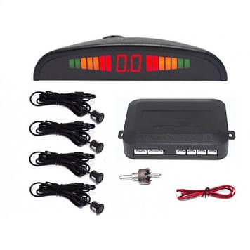 Парктронік автомобільний PAssistant на 4 датчики + LCD монітор Чорні датчики (46914)