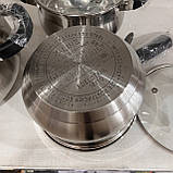 Набір каструль з нержавіючої сталі German Family GF-2045 (8 предметів) 4 каструлі, фото 2