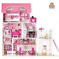 Дерев’яний ляльковий будиночок DreamHouse з меблями та гіркою