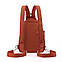 Сумка-рюкзак міні стильна жіноча текстильна сумочка молодіжний міський компактний рюкзачок слінг анти-злодій теракот Код 00-0763, фото 3